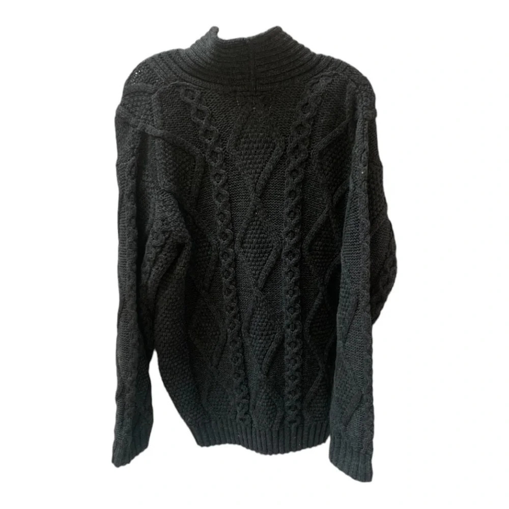 NWOT Aran Crafts Men’s Shawl Charcoal Cardigan 100% Merino Wool L - Picture 3 of 12